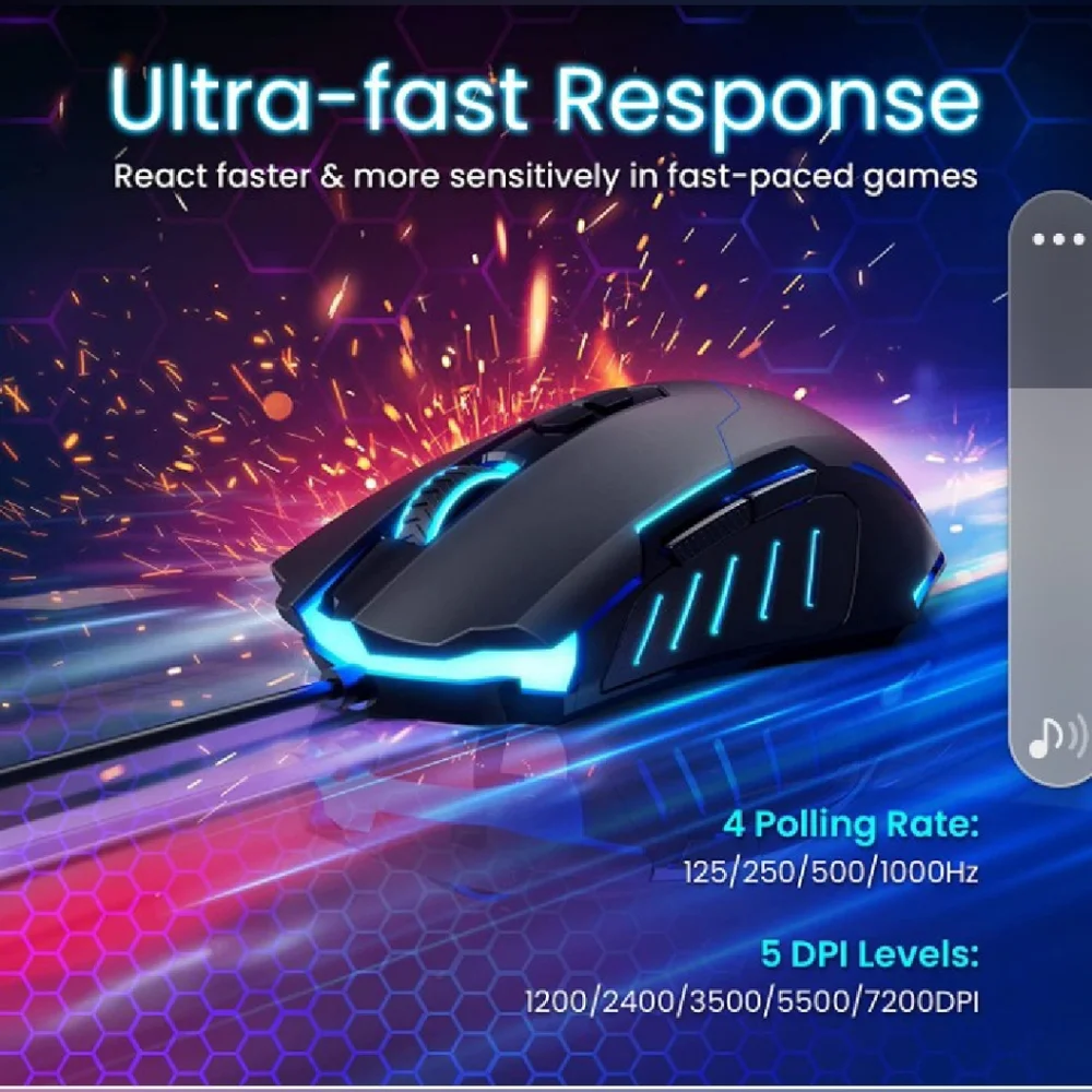 Wired Gaming Mouse, PC Gaming Mouse